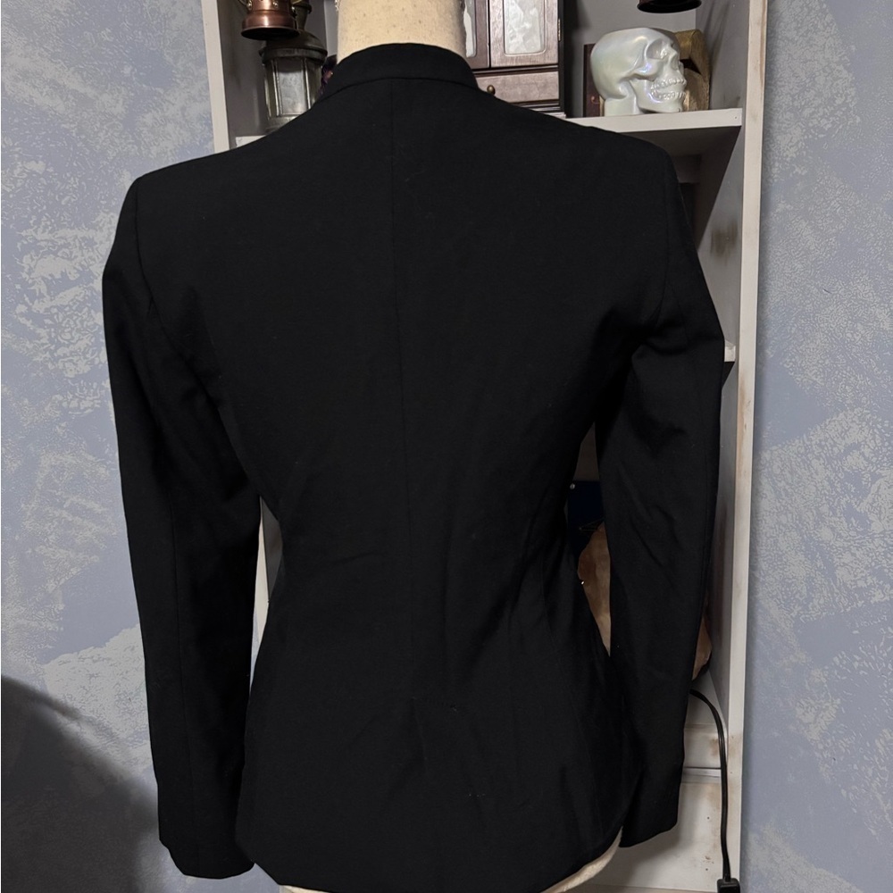 Zara Black Zip Front Blazer XS Tailored Minimalist Work Office Jacket - Picture 6 of 11